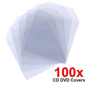 100 fundas de plástico transparente para CD DVD Blu-ray fundas estuche billetera sobres 80 micras - Imagen 1 de 3