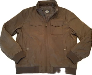 DOCKERS Men’s Quilted Lined Flight Bomber Jacket/Chocolate Brown/Size XL - Picture 1 of 4