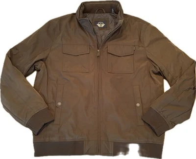 DOCKERS Men’s Quilted Lined Flight Bomber Jacket/Chocolate Brown/Size XL - Image 1 of 4