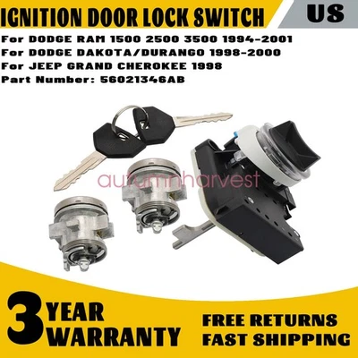 Interruptor de bloqueo de puerta de iluminación con llaves para Dodge Ram 1500 2500 3500 94-01 56021346AB Foto 1 de 4