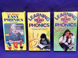 Fran Allisons Easy Phonics/Learning To Read With Phonics Letters & Words VHS LOT - Imagen 1 de 6