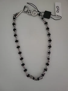 Dolce & Gabbana Jewels DJ0154 Damen Silberfarben & Schwarz Kunststoff Glieder Halskette - Bild 1 von 4