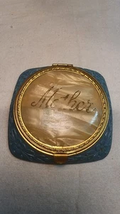Vintage "Mother" Compact Makeup Case Mirror - Picture 1 of 4