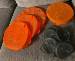 9 Pampered Chef Stretch Fit Silikondeckel 3 belüftet rot rund ~ 5 1 Tasse ~ 1 Orange  - Bild 1 von 13