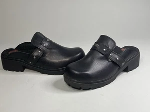 Zoccoli mules Harley Davidson donna Elsie in pelle nera con borchie D84405 taglia 9,5 - Foto 1 di 8