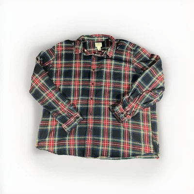 LL Bean Shirt Mens 2XL Red Green Black Tartan Plaid Flannel Traditional Fit - Image 1 of 4