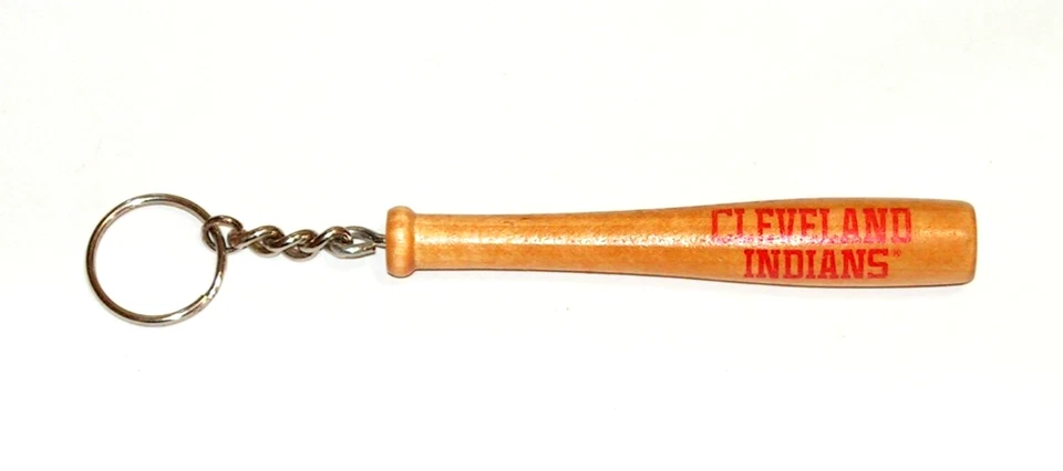 Vintage Cleveland Indians Mini Bat Keychain Wood Fob Baseball Key Ring MLB OH - Image 1 of 1