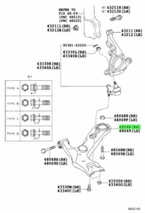 FACTORY TOYOTA 06-21 RAV4 NX300/300h FR LOWER CONTROL ARM RIGHT 4806842060 OEM - Picture 1 of 2