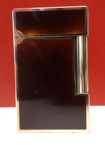 BRIQUET DE ST DUPONT LIGNE 2 LAQUE DE CHINE MARBRE ET DORE BON ETAT - Picture 1 of 4