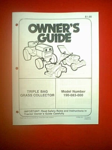 MTD AUFSITZMÄHER TRIPLE GRASBAGGER AUFSATZ 190-083-000 BESITZER / TEILEHANDBUCH - Bild 1 von 1