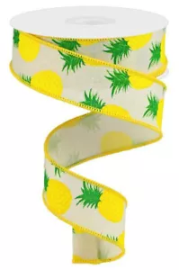 Nastro con bordo cablato per ananas, 10 iarde (crema, 1,5") - RGA119033 - Foto 1 di 1