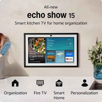 Echo Show 15 2nd Gen 15.6in smart display w/Alexa Fire TV or Remote Control New - Image 1 of 4