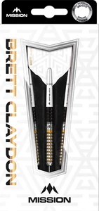 Mission Brett Claydon Darts Set 22g 24g grams Tungsten Black Gold - Picture 1 of 2