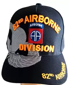 NUEVO 82a DIVISIÓN AEROTRANSPORTADA SOMBRERO GORRA COLOR NEGRO - Imagen 1 de 4