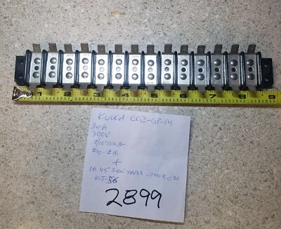 New Kulka 602-14 Opt KT-56  30A 300V 14 Pole Dual Row Barrier Block  w/Tabs - Image 1 of 4