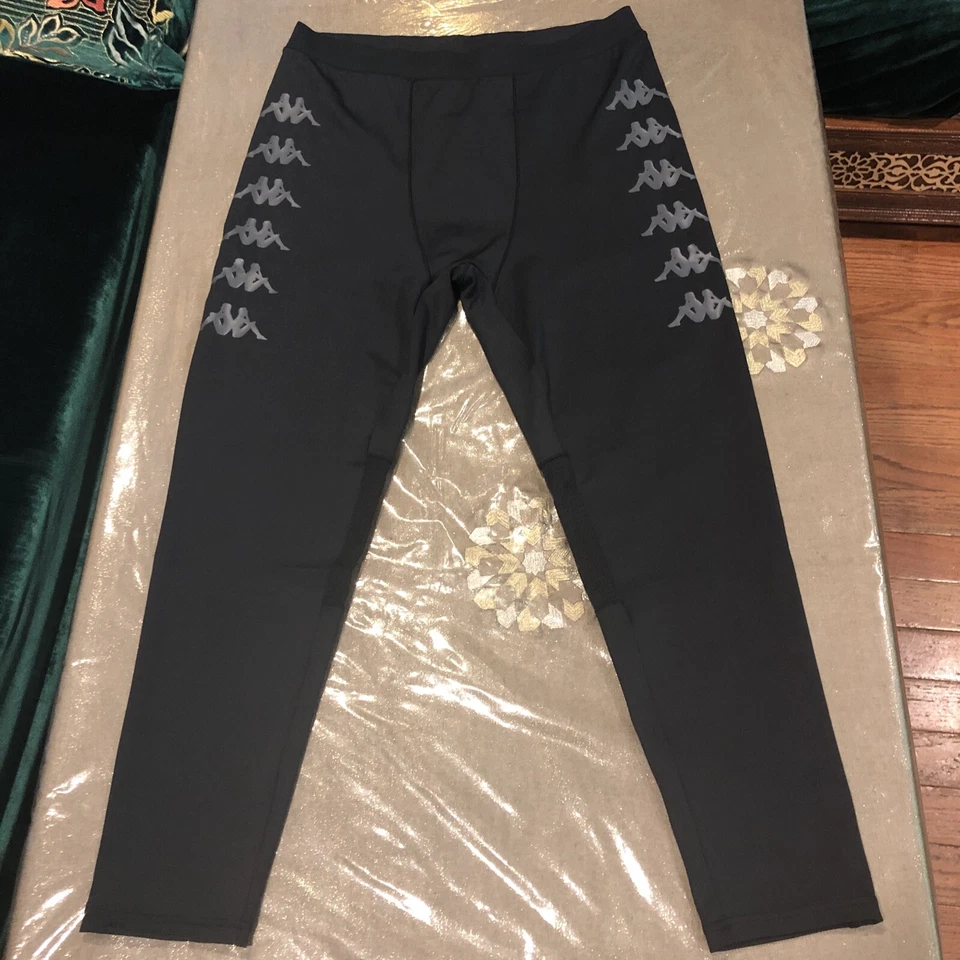 Official Kappa Kombat BREGY Black Leggings Pant (304VHY0-005) Mens Size Large