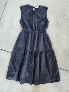 Everlane Black Linen Sleeveless Midi Dress w/ Cotton Liner Size 6 - Picture 1 of 7