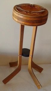 Vintage 21'' Amateur Folk Garage Art Wooden NHL Hockey Stick Ashtray MCM 1950s - Picture 1 of 5