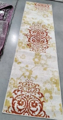 Tapete cinza/ouro 2'-2" x 9' costas mancha, preço reduzido 1172756143 ADR114D-29 - Imagem 1 de 4