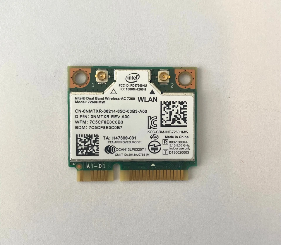 NEW!!! Intel Wireless-AC 7260 7260HMW Mini PCIE WiFi Card PC 802.11ac Bluetooth - Image 1 of 2