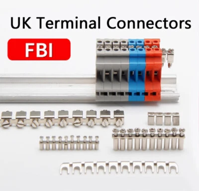 Terminal Block Jumper Busbar FBI-10 Din Rail Wire Connector Copper Conductor - Image 1 of 4