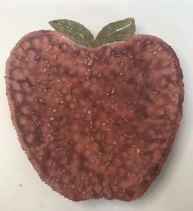 Blue Skies Hammered Metal Apple Serving Tray  Fruit Trinket Dish Ornate - Picture 1 of 7