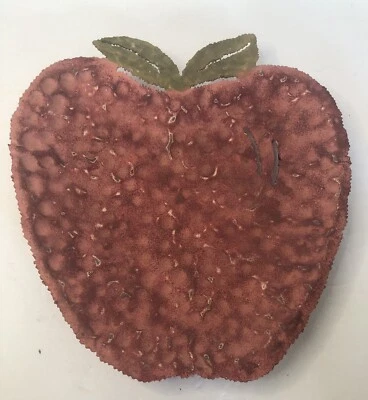 Blue Skies Hammered Metal Apple Serving Tray  Fruit Trinket Dish Ornate - Image 1 of 4