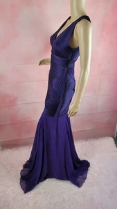 Nuevo con etiquetas Halston Heritage Vestido Púrpura Maxi Vestido - Imagen 1 de 8