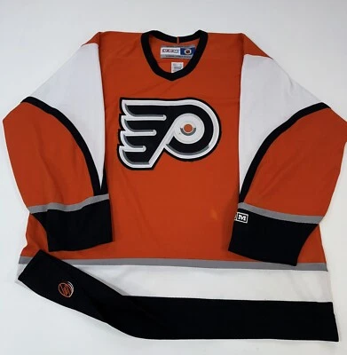 Camiseta deportiva vintage CCM Philadelphia Flyers 3rd Alternate con logotipo 3D local para hombre talla XL Foto 1 de 4