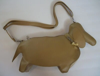 CHOPIN ROMA ITALY ~ BEIGE ~FAUX LEATHER ~ DACHSHUND ~ CROSSBODY HANDBAG ~ PURSE - Image 1 of 4