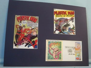 DC Comic Book Super Hero Plastic Man and the First Day Cover of his own stamp - Bild 1 von 2