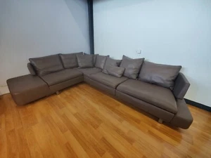 Natuzzi Opus Ecksofa Leder Couch Taupe Echtleder Gänsedaune NP: 10000€ - Bild 1 von 14