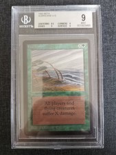graded beckett 1993 beta hurricane u g. 9 Mint. mtg magic the gathering