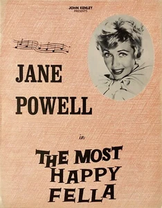JANE POWELL Autographed Hand SIGNED 1962 THE MOST HAPPY FELLA PROGRAM w/COA - Picture 1 of 4