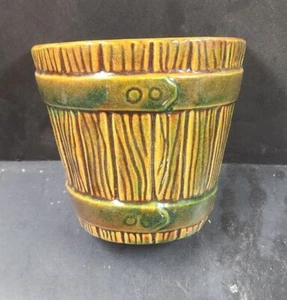 Keramik Fass Wandtasche 5" hoch, 5-3/4" breit Wandtasche Pflanzgefäß handbemalt - Bild 1 von 9