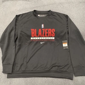 Nike Nba Portland Trailblazers Crewneck 2XL tall Player Issued Black - Picture 1 of 7