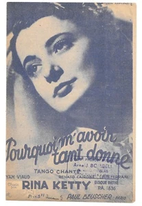 Warum ich so viel gesungen habe von RINA KETTY Tango gesungen SYAM VIAUD 1939 - Bild 1 von 2