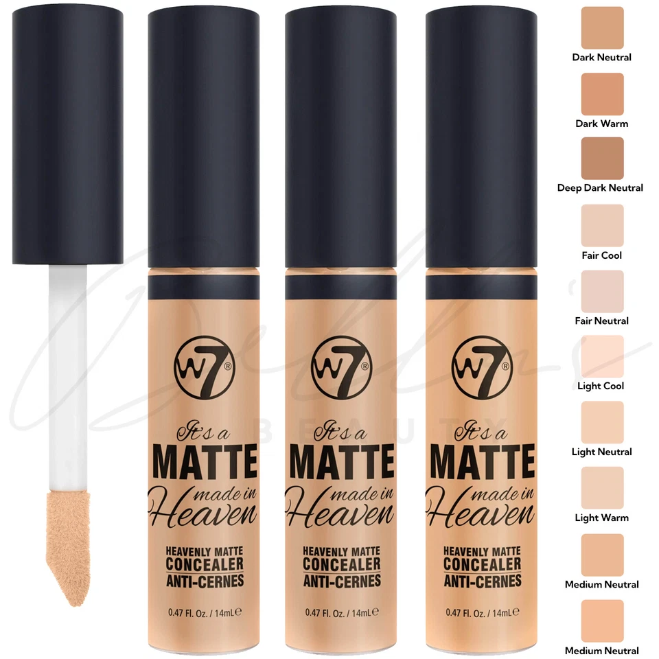 W7 It's a Matte Made in Heaven Long Lasting Concealer Vegan 14ml *CHOOSE SHADE* - Image 1 of 1