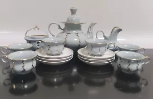 Vintage Collectable Korosten Ukraine Gray and Gold Coffee Tea Set 70's - Picture 1 of 12