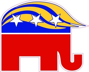 TRUMP GOP Elephant Republican Donald Trump NEW Vinyl Decal Sticker Funny - Foto 1 di 2
