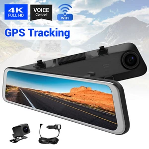 12-inch Mirror Dash Cam 2K Front and Rear 2 Lens Night Vision WiFi GPS Video us - Picture 1 of 12