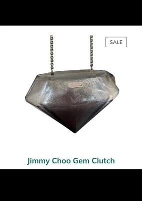 Bolso de mano Jjimmy Choo Diamond Gem recién salido de la pasarela transparente brillo púrpura. Foto 1 de 4