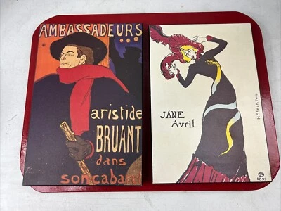 Toulouse-Lautrec Suite 1 Jane Avril & Ambassadors Set Of 2 Mini Print Wood 10x7 - Image 1 of 4