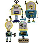 Space Assorted Robots Patches - Sew Iron on - 4 Peice Patch Set - 1.8" x 4"