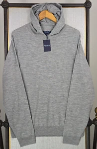 PETER MILLAR EXCURSIONIST NEW $325 Merino Wool Hooded Sweater Sz XL Mens Gray - Picture 1 of 13