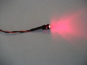 2 x FAKE ALARM FLASHING RED LED 12V. SIZE 3mm WITH BLACK BEZEL - Picture 1 of 1
