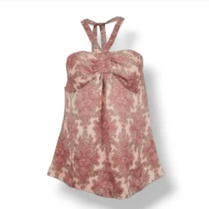 NEW Ann Taylor Pink Paisley Silky Halter Top Size 6 - Picture 1 of 8