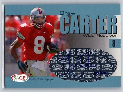 Drew Carter 2004 SAGE Platinum Rookie Auto SP! 20/40 - Image 1 of 2