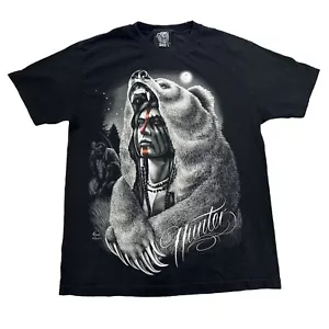 Camiseta David Gonzales DGA Arte Nativo Americano Oso Luna Guerrero Azteca - Imagen 1 de 8