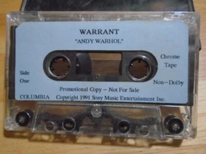RARE PROMO Warrant CASSETTE TAPE Andy Warhol single 1991 hair metal JANI LANE ! - Picture 1 of 1